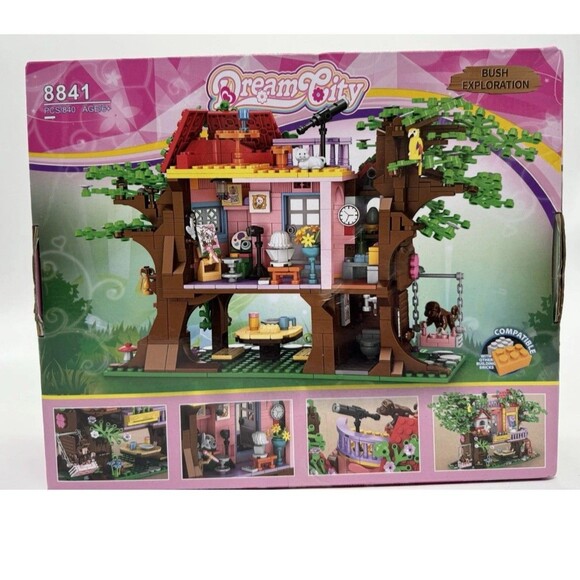 840 Piece Tree House Building Sets Creative Forest House Building Blocks Swing - Picture 1 of 8